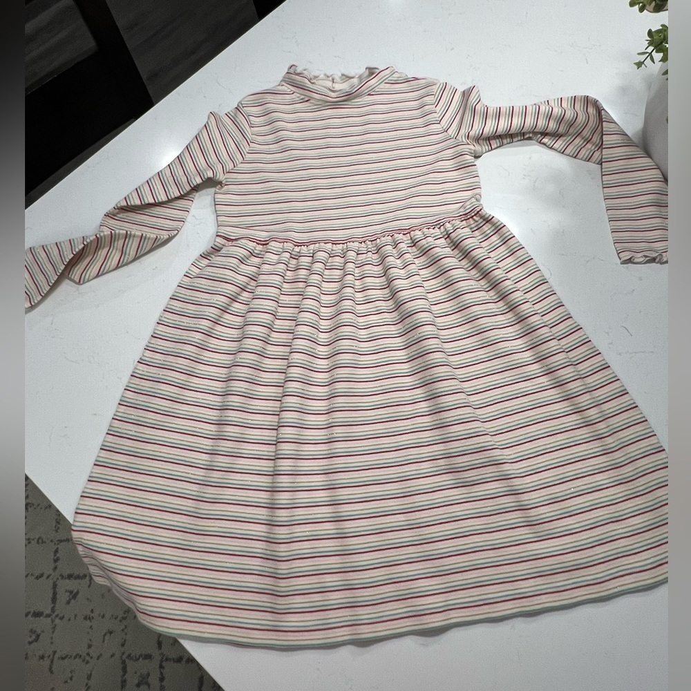 Hanna Andersson Stripe Lurex Rib Dress size 12